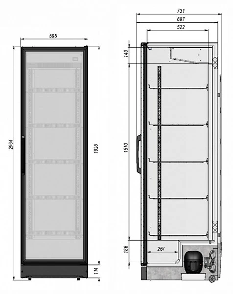 Холодильный шкаф Briskly Smart 5 (RAL 7024)