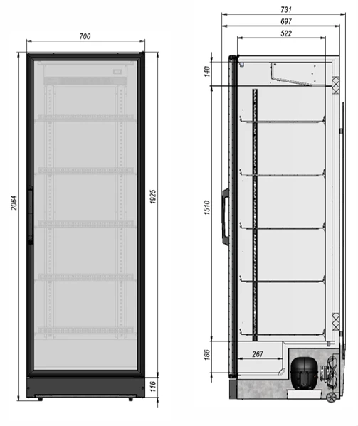 Холодильный шкаф Briskly Smart 7 (RAL 7024)