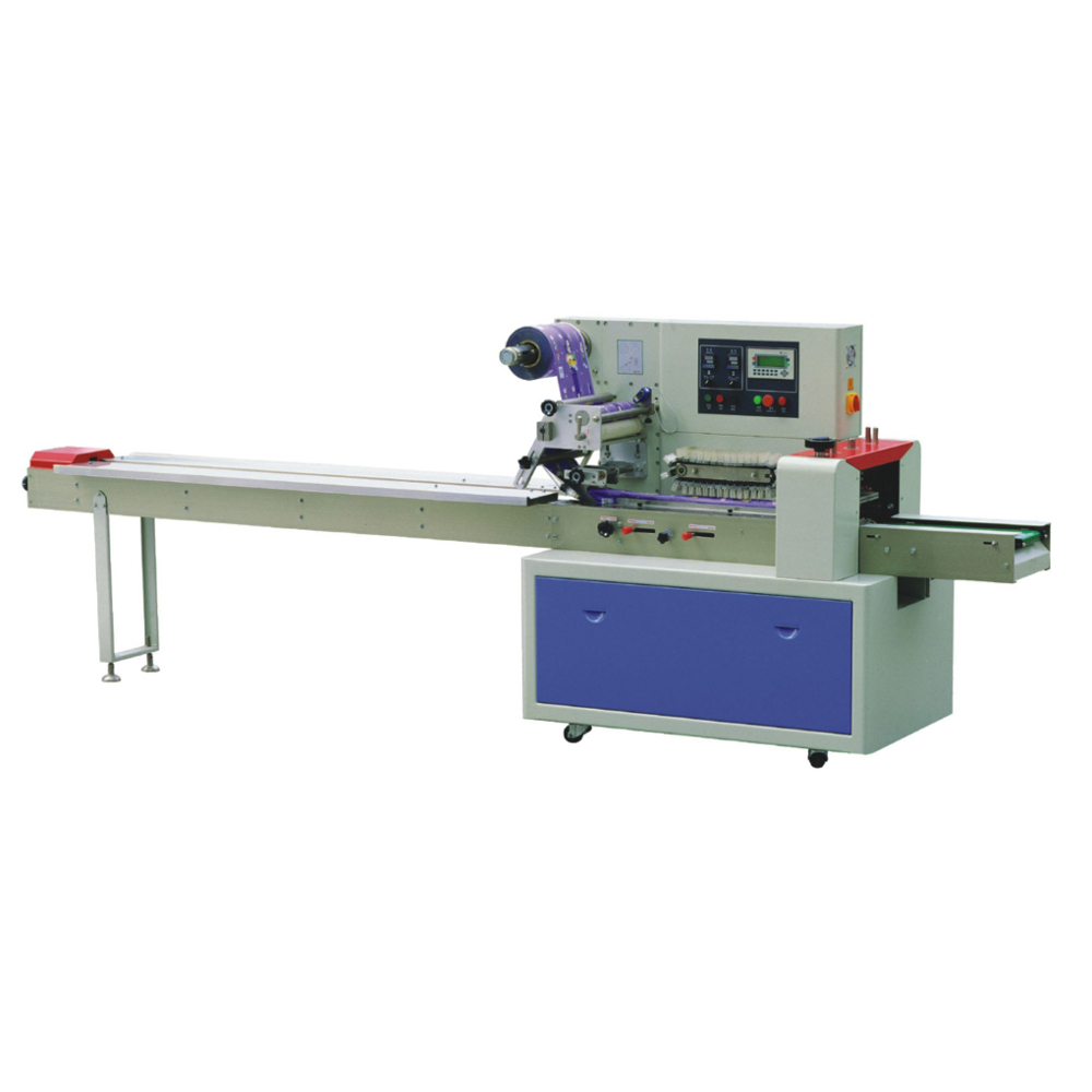 Горизонтальная упаковочная машина DXDZ-450B NEW (H-70 mm, bag L 130-450mm, S 400mm, регулируемый формирователь 180 мм)