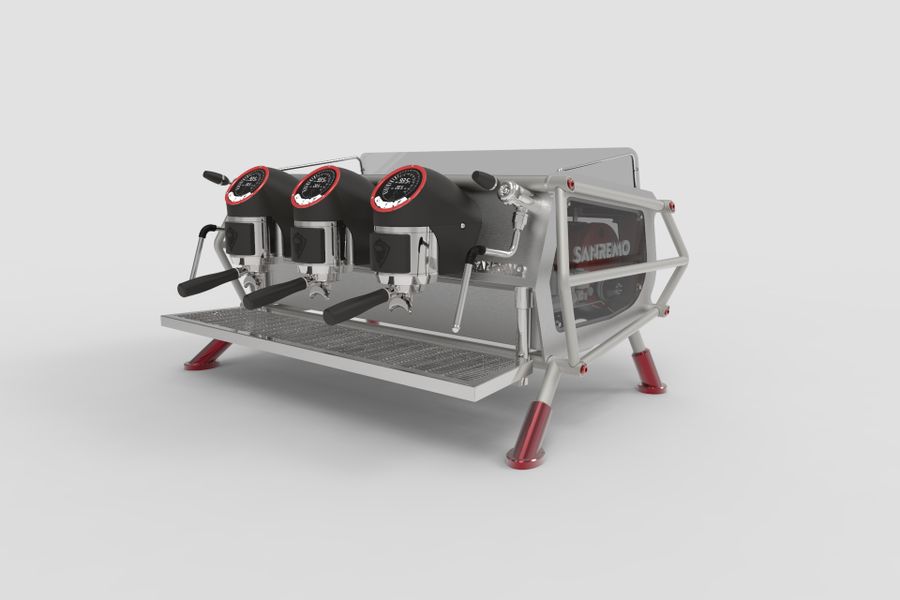 Кофемашина Sanremo Café Racer Naked 3 гр. сталь-красная
