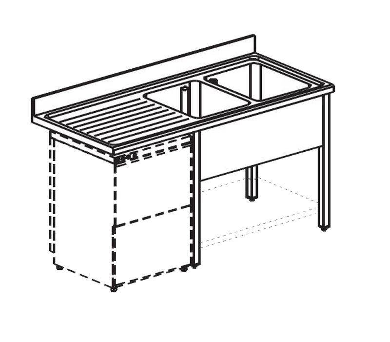 ВАННА МОЕЧНАЯ APACH CHEF LINE L2S206-54LWSHD