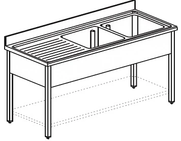 Ванна моечная Apach Chef Line L2S207-65LWSH