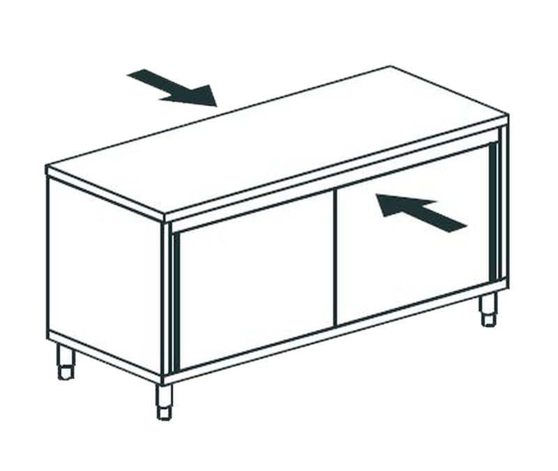 СТОЛ ПРОИЗВОДСТВЕННЫЙ ЗАКРЫТЫЙ СКВОЗНОЙ APACH CHEF LINE LWC722SH2SDPT