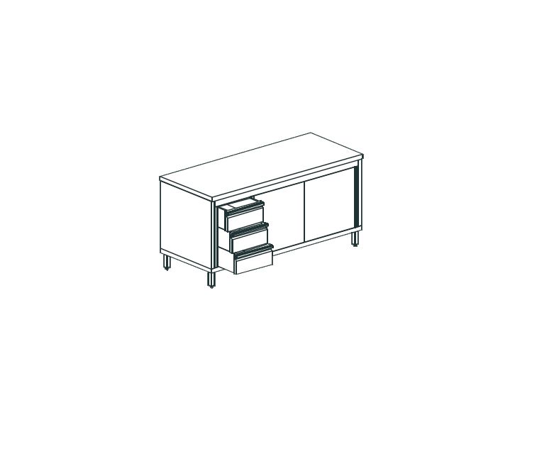 СТОЛ ПРОИЗВОДСТВЕННЫЙ ЗАКРЫТЫЙ APACH CHEF LINE LWC622SH2SDDL