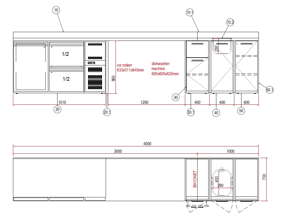 ЛИНИЯ БАРНАЯ APACH CHEF LINE LBLR4000/700/860SP1 ПРИСТЕННАЯ