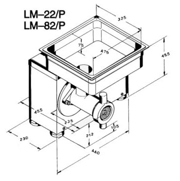 Мясорубка Koneteollisuus (KT) LM-82/P Unger нерж корпус 380В