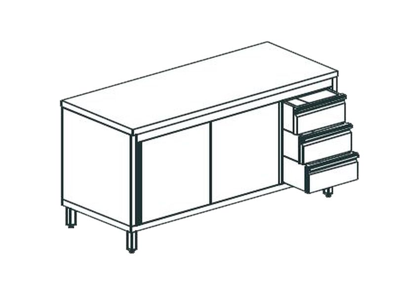 СТОЛ ПРОИЗВОДСТВЕННЫЙ ЗАКРЫТЫЙ APACH CHEF LINE LWC722SH2SDDR