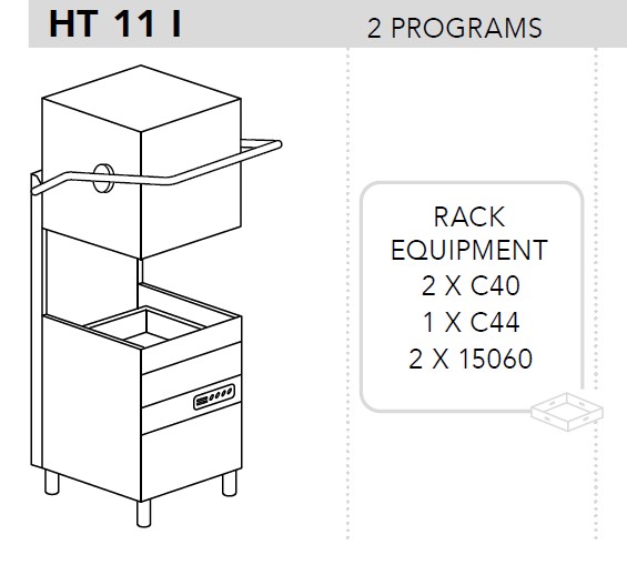 МАШИНА ПОСУДОМОЕЧНАЯ DIHR HT 11 I + DDE + PS +СПЕЦ. НОЖКИ МОРСКАЯ ВЕРСИЯ 220В/60ГЦ/3Ф БЕЗ НЕЙТР.