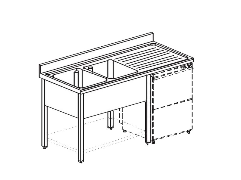 ВАННА МОЕЧНАЯ APACH CHEF LINE L2S217-65RWSHD