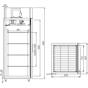 Шкаф холодильный ПОЛЮС R560 Carboma INOX
