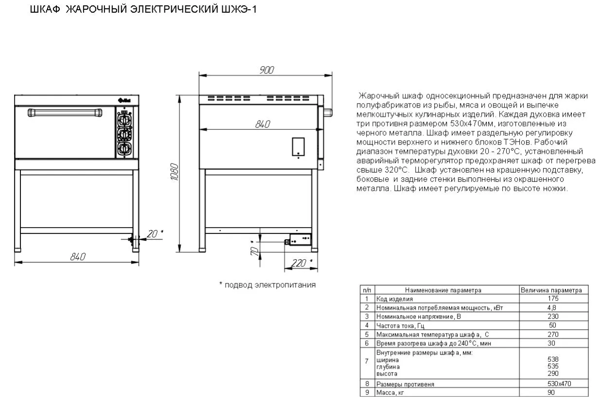 Шкаф жарочный Abat ШЖЭ-1