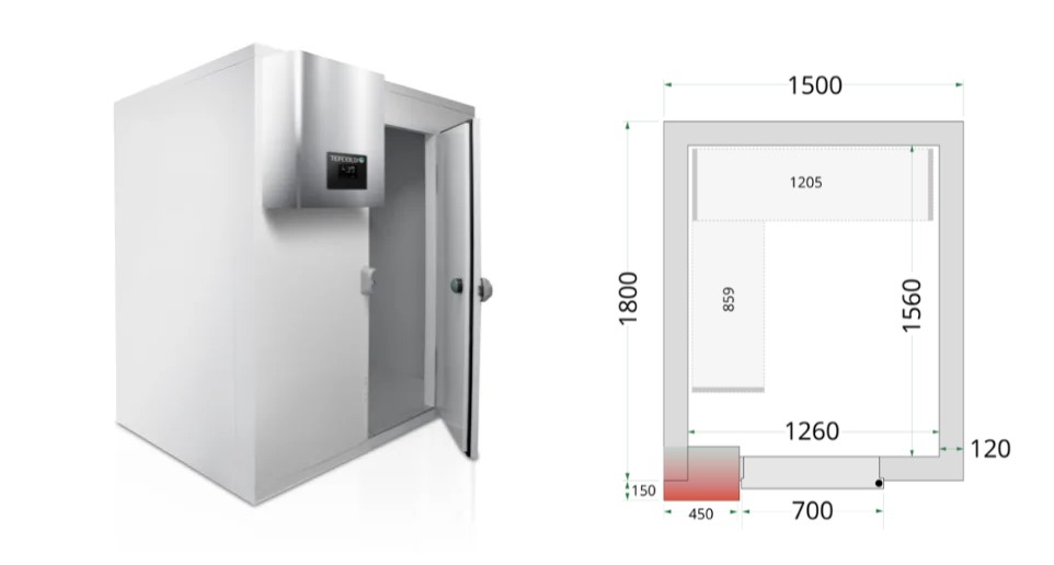 КАМЕРА МОРОЗИЛЬНАЯ TEFCOLD CRNF1518+НАБОР ПОЛОК 45511