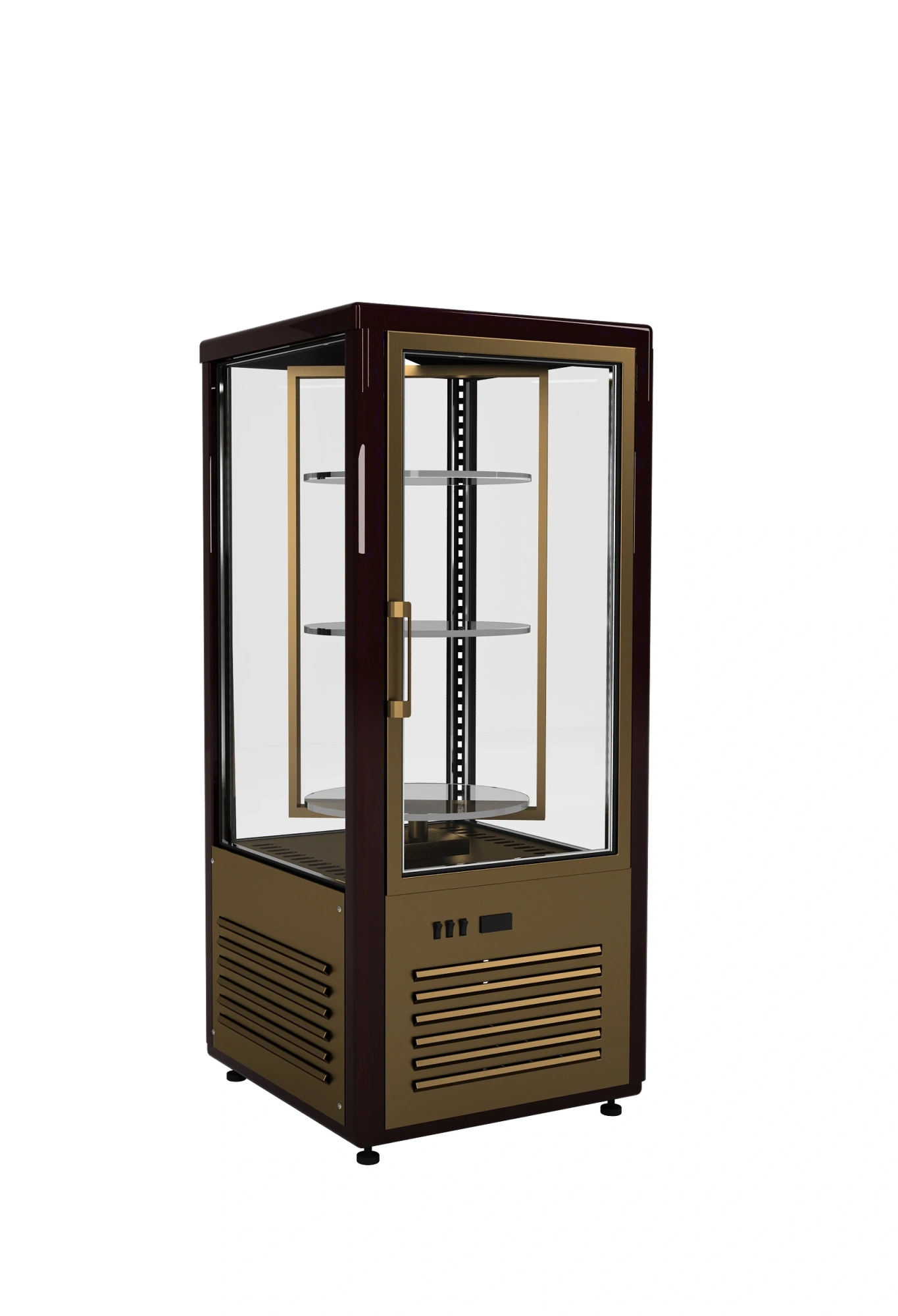 Шкаф кондитерский Полюс R120Cвр Сarboma (D4 VM 120-2 (коричневый-золотой, 1/2, INOX))